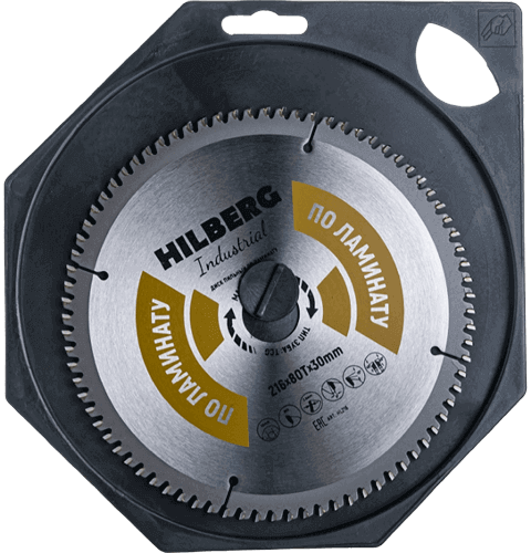 Пильный диск по ламинату 216*30*Т80 Industrial Hilberg HL216 - интернет-магазин «Стронг Инструмент» город Санкт-Петербург