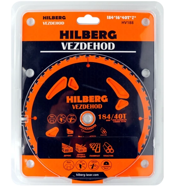 Универсальный пильный диск 184*16*40Т Vezdehod Hilberg HV188 - интернет-магазин «Стронг Инструмент» город Санкт-Петербург
