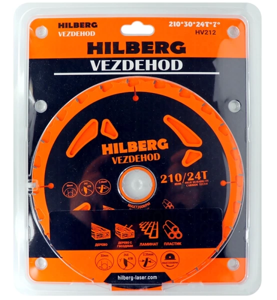 Универсальный пильный диск 210*30*24Т Vezdehod Hilberg HV212 - интернет-магазин «Стронг Инструмент» город Санкт-Петербург